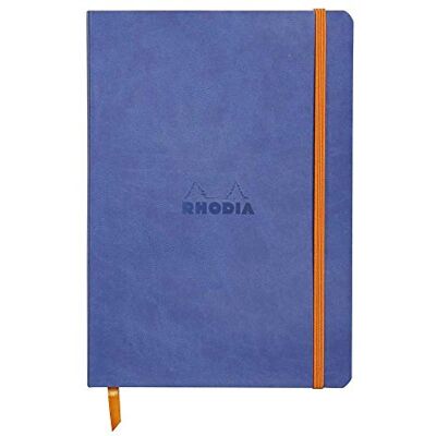 Rhodia 117458C Anteckningsbok rama med mjukt kuvert, prickigt rutnät, 80 ark, 90 g elfenbensfärgat papper, A5 148 x 210 mm, bokmärke, innerficka, 1 st, safirblå Rhodia 117458C Anteckningsbok rama med mjukt kuvert, prickigt rutnät, 80 ark, 90 g elfenbensfärgat papper, A5 148 x 210 mm, bokmärke, innerficka, 1 st, safirblå