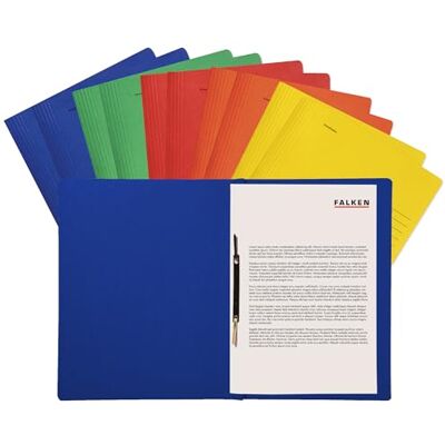 FALKEN Original 10-pack med intensivfärgade lösbladspärmar. Tillverkad i Tyskland. Tillverkad av återvunnen kartong för DIN A4-klamring i olika färger för kommersiell och officiell häftapparat idealisk för kontor och skola FALKEN Original 10-pack med intensivfärgade lösbladspärmar. Tillverkad i Tyskland. Tillverkad av återvunnen kartong för DIN A4-klamring i olika färger för kommersiell och officiell häftapparat idealisk för kontor och skola