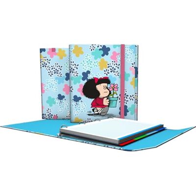 Grafoplás Ringpärmar med påfyllning och klaff Mafalda Lively pärmar Inkluderar avdelare Elastisk dragkedja Ergonomisk böjd rygg 5 x 5 90 g a4 FSC-certifierad Grafoplás Ringpärmar med påfyllning och klaff Mafalda Lively pärmar Inkluderar avdelare Elastisk dragkedja Ergonomisk böjd rygg 5 x 5 90 g a4 FSC-certifierad