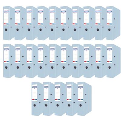 DONAU Premium 25-pack mapp A4/75 mm/7,5 cm/blå pastell plastskydd PP/papper/spårmapp kontorsmapp mapp metall kantskydd/perfekt för kontor och skola/grön punkt DONAU Premium 25-pack mapp A4/75 mm/7,5 cm/blå pastell plastskydd PP/papper/spårmapp kontorsmapp mapp metall kantskydd/perfekt för kontor och skola/grön punkt