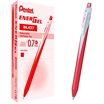 Pentel BL437 Energel Slim snäpprulle 0,7 mm, röd 12 st Pentel BL437 Energel Slim snäpprulle 0,7 mm, röd 12 st