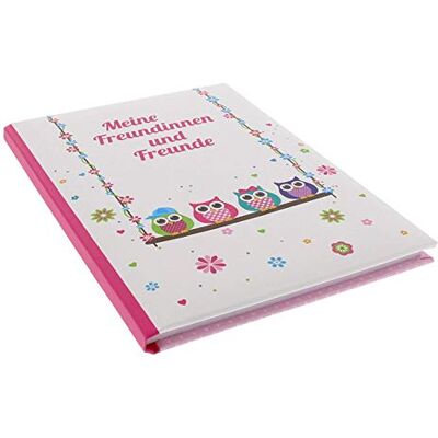 goldbuch 43944 vänner bok ugglor på gunga, A5, 72 illustrerade sidor, för Kita, Hort och grundskola, för bästa vänner under skoltid, laminerat konsttryck, vit goldbuch 43944 vänner bok ugglor på gunga, A5, 72 illustrerade sidor, för Kita, Hort och grundskola, för bästa vänner under skoltid, laminerat konsttryck, vit