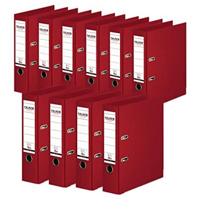 FALKEN Original 10-Pack Chromocolor Premium mappar. Made in Germany. Plastfolie utanför och innanför 8 cm bred DIN A4 bordeaux ringpärm mapp brevmapp kontorsmapp plastmapp slitsad mapp FALKEN Original 10-Pack Chromocolor Premium mappar. Made in Germany. Plastfolie utanför och innanför 8 cm bred DIN A4 bordeaux ringpärm mapp brevmapp kontorsmapp plastmapp slitsad mapp