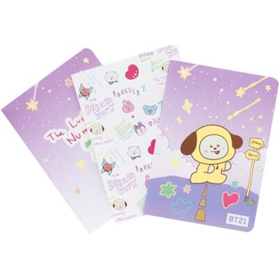 Grupo Erik A6 Notebook Set BT21 Kawaii Stationery 3 A6 Notebooks Lined, Plain, Dotted 32 sheets (64 pages) Chimmy BT21 Merch, Kawaii Stuff, Cute Stationery Gifts Under 15 Pounds Grupo Erik A6 Notebook Set BT21 Kawaii Stationery 3 A6 Notebooks Lined, Plain, Dotted 32 sheets (64 pages) Chimmy BT21 Merch, Kawaii Stuff, Cute Stationery Gifts Under 15 Pounds