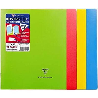 Clairefontaine 951412AMZC – förpackning med 4 häftapparater, 17 x 22 cm, 48 ark, fransk linjatur, 90 g, omslag 100% återvunnen färg, 1 förpackning Clairefontaine 951412AMZC – förpackning med 4 häftapparater, 17 x 22 cm, 48 ark, fransk linjatur, 90 g, omslag 100% återvunnen färg, 1 förpackning