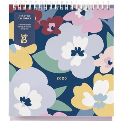 Busy B Upptagen B 2026 skrivbordskalender – jan till dec, blommig 2026 kalender med inbyggt stativ och flip-topp-bindning – skrivbordskalender för kontor eller hem – årsplanerare med fickor för organiserad Busy B Upptagen B 2026 skrivbordskalender – jan till dec, blommig 2026 kalender med inbyggt stativ och flip-topp-bindning – skrivbordskalender för kontor eller hem – årsplanerare med fickor för organiserad