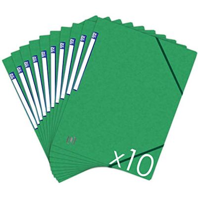Oxford TopFile+ samlingsmappar, kartong, utan vikning, med gummiband, format A4, grön, 10 stycken Oxford TopFile+ samlingsmappar, kartong, utan vikning, med gummiband, format A4, grön, 10 stycken