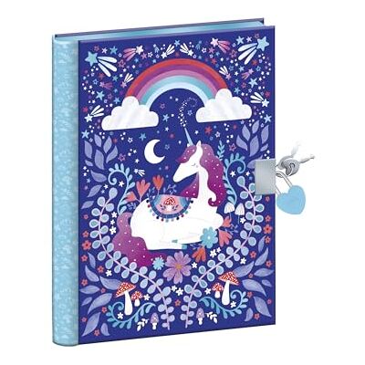 Janod Secret Unicorn Notebook 128 sidor hjärtan hänglås och 2 nycklar flickdagbok 128 linjerade sidor A5-format Enhörning brevpapper gåva 6 år och uppåt J08936 Janod Secret Unicorn Notebook 128 sidor hjärtan hänglås och 2 nycklar flickdagbok 128 linjerade sidor A5-format Enhörning brevpapper gåva 6 år och uppåt J08936