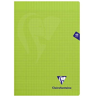 Clairefontaine Ref 353101C Mimesys PP staplad anteckningsbok (24 ark) A4 i storlek, Séyès linjal, 90 gsm borstat velumpapper, mjukt polypro-fodral grön Clairefontaine Ref 353101C Mimesys PP staplad anteckningsbok (24 ark) A4 i storlek, Séyès linjal, 90 gsm borstat velumpapper, mjukt polypro-fodral grön