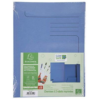 Exacompta 33122E Pk5 Chem 2rabts carte A4 Clean'Safe bleu Exacompta 33122E Pk5 Chem 2rabts carte A4 Clean'Safe bleu