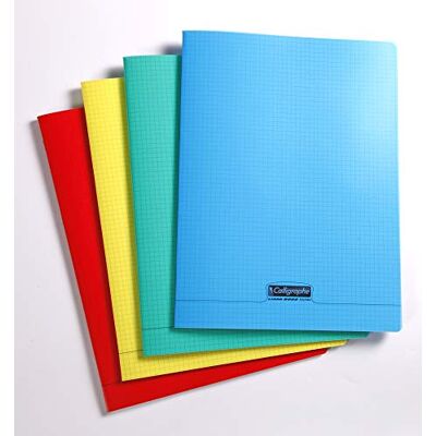 Clairefontaine – ref 18080C – kalligrafi PP häftad anteckningsbok (24 ark) – A4-storlek, 90 gsm superfint velumpapper, polyprofodral, 5/5 fyrkantigt linjerat – blandade färger (paket med 10) Clairefontaine – ref 18080C – kalligrafi PP häftad anteckningsbok (24 ark) – A4-storlek, 90 gsm superfint velumpapper, polyprofodral, 5/5 fyrkantigt linjerat – blandade färger (paket med 10)