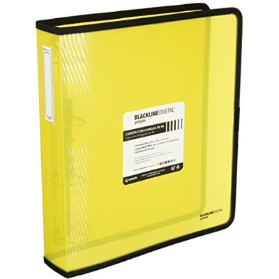 Grafoplás 30120660 Ringmapp Gul A4+Polypropylen, 4 ringar 40mm, Blackline-serien Grafoplás 30120660 Ringmapp Gul A4+Polypropylen, 4 ringar 40mm, Blackline-serien