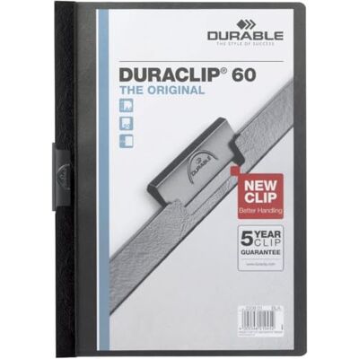 Durable 220901 KLÄMMAPP DURACLIP 60, svart, 25 stycken Durable 220901 KLÄMMAPP DURACLIP 60, svart, 25 stycken