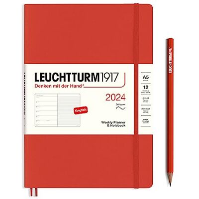 LEUCHTTURM1917 367768 veckokalender och anteckningsbok mjukt skydd medium (A5) 2024, 12 månader, fox, engelska LEUCHTTURM1917 367768 veckokalender och anteckningsbok mjukt skydd medium (A5) 2024, 12 månader, fox, engelska