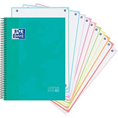 Oxford , A4 Notebook Grid 5x5, inbunden omslag, 10 färgband, 150 mikroperforerade ark, ismint färg Oxford , A4 Notebook Grid 5x5, inbunden omslag, 10 färgband, 150 mikroperforerade ark, ismint färg