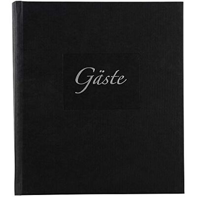 goldbuch Gästbok Med Bokmärken, Seda, 23 x 25 cm, 176 Vita Filtsidor Skrivpapper, Konsttryckt Ribbad med Silverpräglad Text, 48045, Svart goldbuch Gästbok Med Bokmärken, Seda, 23 x 25 cm, 176 Vita Filtsidor Skrivpapper, Konsttryckt Ribbad med Silverpräglad Text, 48045, Svart
