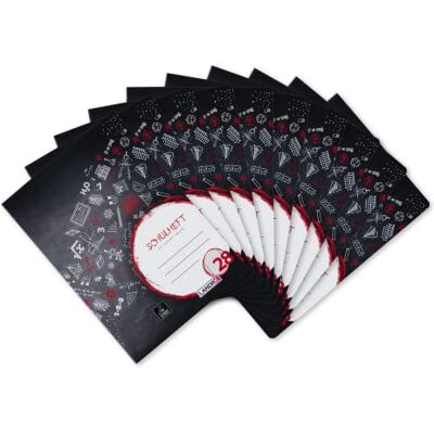 LANDRE 100050059 skolhöft 10-pack A4 32 ark linjär 28 – rutig med dubbel kant 3 motiv sorterade LANDRE 100050059 skolhöft 10-pack A4 32 ark linjär 28 – rutig med dubbel kant 3 motiv sorterade