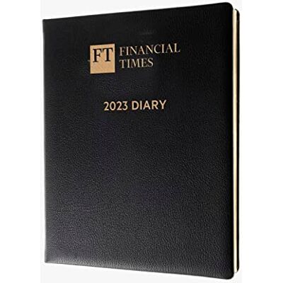 Collins Financial Times 2023 skrivbordsdagbok i läder – veckovy – svart Collins Financial Times 2023 skrivbordsdagbok i läder – veckovy – svart