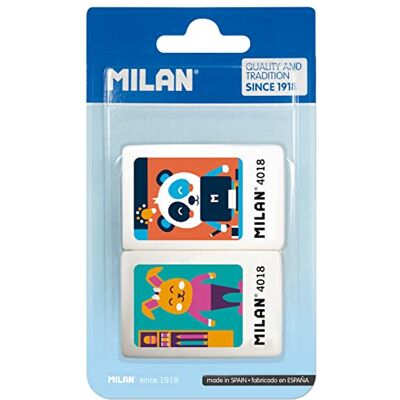 MILAN BMM9218 Förpackning med 2 suddgummi MILAN BMM9218 Förpackning med 2 suddgummi