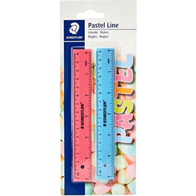 STAEDTLER 56215PSBK2ST Pastel Line linjal (bläckkant, för ritningar och linjer, blisterkort med 2 linjaler i trendiga pastellfärger, längd 15 cm) STAEDTLER 56215PSBK2ST Pastel Line linjal (bläckkant, för ritningar och linjer, blisterkort med 2 linjaler i trendiga pastellfärger, längd 15 cm)