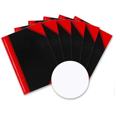 Bantex A4 blank, 192 sidor, 70 g/m², inbunden svart, 6 stycken Bantex A4 blank, 192 sidor, 70 g/m², inbunden svart, 6 stycken