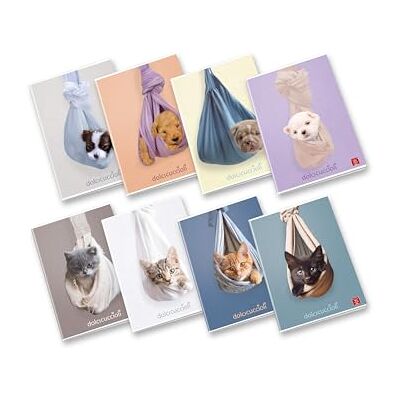 Pigna , Maxi Anteckningsbok Sweet Puppies, A4 21 x 29,7 cm, 80 sidor + täckblad, 80 g/m² papper, 5 m inuti, 5 mm kvadrat, blandade lock, 10 stycken Pigna , Maxi Anteckningsbok Sweet Puppies, A4 21 x 29,7 cm, 80 sidor + täckblad, 80 g/m² papper, 5 m inuti, 5 mm kvadrat, blandade lock, 10 stycken