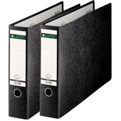 Leitz kvalitetsmapp 180° A3 liggande 2-pack, svart, 80 mm rygg, A3 liggande format, omslag av hård kartong, 1073000 Leitz kvalitetsmapp 180° A3 liggande 2-pack, svart, 80 mm rygg, A3 liggande format, omslag av hård kartong, 1073000