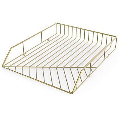 U Brands Pappersbricka i metall, brevstorlek, skrivbordstillbehör, Vena Collection, Guld, 3233U03-12 U Brands Pappersbricka i metall, brevstorlek, skrivbordstillbehör, Vena Collection, Guld, 3233U03-12