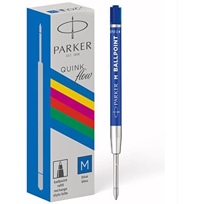 Parker Set med 20 kulspetspennor för kulspetspennor, medium spets QUINKflow blå bläck Parker Set med 20 kulspetspennor för kulspetspennor, medium spets QUINKflow blå bläck