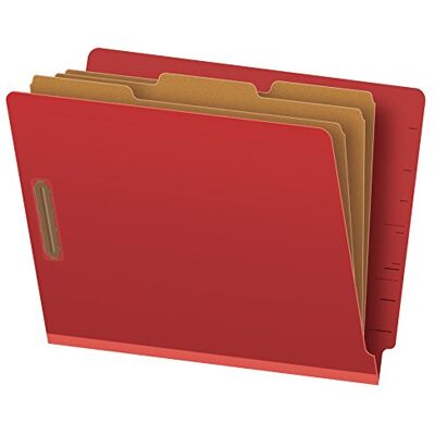 Pendaflex Pressboard -flik klassificeringsmappar, brevstorlek, 3 avdelare, 3,5 tum expansion, röd, rak skärning, 10/BX (23865GW) Pendaflex Pressboard -flik klassificeringsmappar, brevstorlek, 3 avdelare, 3,5 tum expansion, röd, rak skärning, 10/BX (23865GW)