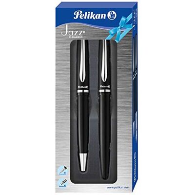 Pelikan 811095 penna set Jazz Elegance, 1 kulspetspenna och 1 reservoarpenna, svart Pelikan 811095 penna set Jazz Elegance, 1 kulspetspenna och 1 reservoarpenna, svart