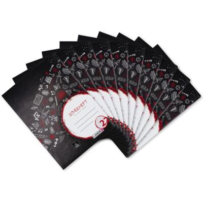 LANDRE skolbok A4, linjering 22 (rutig), 16 ark, 3 motiv sorterade, röd, 10-pack LANDRE skolbok A4, linjering 22 (rutig), 16 ark, 3 motiv sorterade, röd, 10-pack