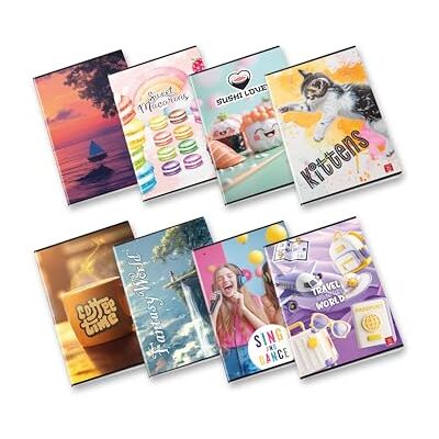 Pigna , flickor-maxi-anteckningsbok sortiment, A4 21 x 29,7 cm, 80 sidor + arkivblad, 80 g/m² papper, inuti 0C, mellan- och övre linjaler, sorterade omslag, 10 stycken Pigna , flickor-maxi-anteckningsbok sortiment, A4 21 x 29,7 cm, 80 sidor + arkivblad, 80 g/m² papper, inuti 0C, mellan- och övre linjaler, sorterade omslag, 10 stycken