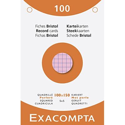 Exacompta 10 paket med 100 blandade fyrkantiga 5 x 5 stansade 100 x 150 mm bläckstråleskrivare indexkort 13652E Exacompta 10 paket med 100 blandade fyrkantiga 5 x 5 stansade 100 x 150 mm bläckstråleskrivare indexkort 13652E