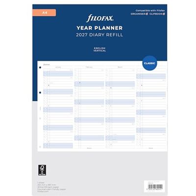 Filofax A4 vertikal årsplanerare 2027 Filofax A4 vertikal årsplanerare 2027