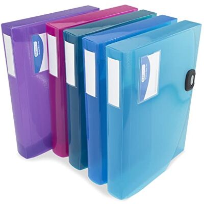 Rapesco 1690 Styv Boxmapp, A4, Utvalda Transparenta Färger, 5 Pack 40 mm Rygg Rapesco 1690 Styv Boxmapp, A4, Utvalda Transparenta Färger, 5 Pack 40 mm Rygg