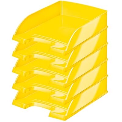 Leitz WOW Brevkorg, A4, gul, 5-pack, 52263016 Leitz WOW Brevkorg, A4, gul, 5-pack, 52263016