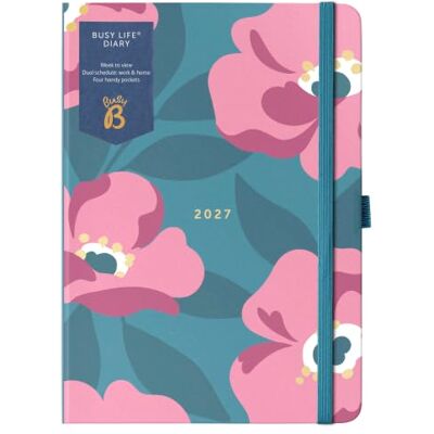 Busy B A5 2027 dagbok – veckoplanerare med dubbla scheman – blågrön blommig Den upptagna B A5-dagboken i blågrön blommig har dubbla scheman, en årskalender, pennögla, fickor och elastisk stängning. Busy B A5 2027 dagbok – veckoplanerare med dubbla scheman – blågrön blommig Den upptagna B A5-dagboken i blågrön blommig har dubbla scheman, en årskalender, pennögla, fickor och elastisk stängning.