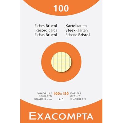 Exacompta Ref. 13272E kartong med 10 fodral med 100 operforerade 5 x 5 rutnät format 100 x 150 mm - diverse färger Exacompta Ref. 13272E kartong med 10 fodral med 100 operforerade 5 x 5 rutnät format 100 x 150 mm - diverse färger