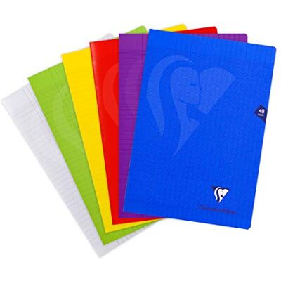 Clairefontaine 303101C Cahiers Agrafés Mimesys A4 21x29,7 cm 48 Pages Grands Carreaux -Couverture Polypro couleurs assorties aléatoires Paquet de 10 Clairefontaine 303101C Cahiers Agrafés Mimesys A4 21x29,7 cm 48 Pages Grands Carreaux -Couverture Polypro couleurs assorties aléatoires Paquet de 10