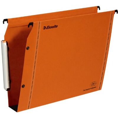 Leitz Esselte LGM VisioPlus A4 sidohängande mappar, kapacitet 550 ark, 50 mm botten, 330 mm centrum, integrerad XL-etikett, set med 25, orange, 49926 Leitz Esselte LGM VisioPlus A4 sidohängande mappar, kapacitet 550 ark, 50 mm botten, 330 mm centrum, integrerad XL-etikett, set med 25, orange, 49926