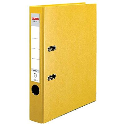 herlitz ® Q.File A4 dokumentfack rygg 5 cm utbytbar dubbelsidig etikett 2 ringar spinningsmekanism med tryckstift Robust PP-filmbelagd beslag Gul herlitz ® Q.File A4 dokumentfack rygg 5 cm utbytbar dubbelsidig etikett 2 ringar spinningsmekanism med tryckstift Robust PP-filmbelagd beslag Gul