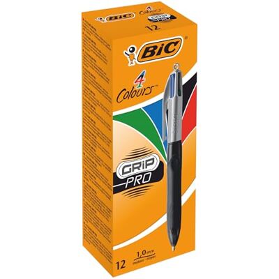 BIC Dlugopis 4 Colours Grip Pro pudelko 12 sztuk BIC Dlugopis 4 Colours Grip Pro pudelko 12 sztuk