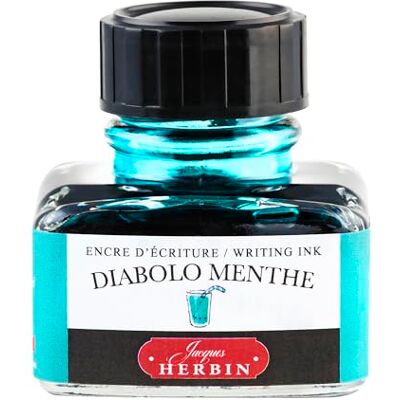 Jacques Herbin 13033T 30 ml bläckflaska för reservoarpennor och kulspetspennor Diabolo Menthe Jacques Herbin 13033T 30 ml bläckflaska för reservoarpennor och kulspetspennor Diabolo Menthe