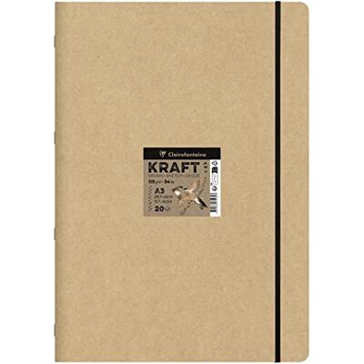 Clairefontaine 975939C Carnet piqué A3 papier Kraft brun 115g 20 feuilles Clairefontaine 975939C Carnet piqué A3 papier Kraft brun 115g 20 feuilles