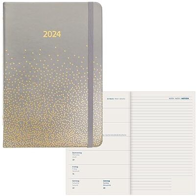 Idena 11054 – möteskalender 2024, DIN A5, Sparkle grå, 192 sidor, 1 vecka på 1 sida, agenda, veckoplanerare Idena 11054 – möteskalender 2024, DIN A5, Sparkle grå, 192 sidor, 1 vecka på 1 sida, agenda, veckoplanerare