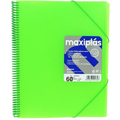 Grafoplás 39836020-carpeta 60 fodral A4-spiralbindning med kuvert, grön Grafoplás 39836020-carpeta 60 fodral A4-spiralbindning med kuvert, grön