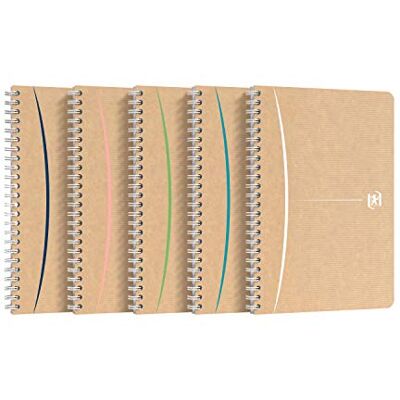 Hamelin Oxford Touareg A5 Anteckningsbok, 5 mm, små rutor, 100 sidor, återvunnet papper, spiralbundet kraftskydd, slumpmässig färg Hamelin Oxford Touareg A5 Anteckningsbok, 5 mm, små rutor, 100 sidor, återvunnet papper, spiralbundet kraftskydd, slumpmässig färg