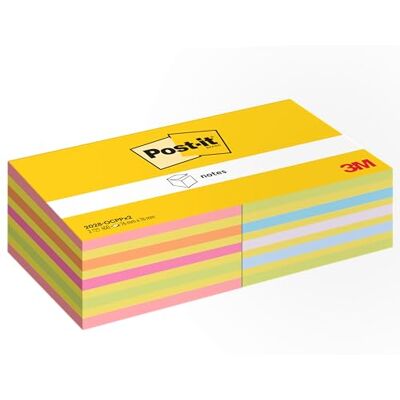 Post-it papperskub, blandade färger, 76 mm x 76 mm, 450 ark/block, 2 block/förpackning Post-it papperskub, blandade färger, 76 mm x 76 mm, 450 ark/block, 2 block/förpackning