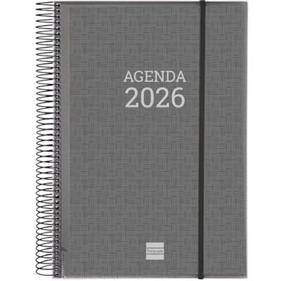 Finocam Agenda Spiral dokumenthållare 2026 dragkedja fokus vecka vertikal vy januari 2026 december 2026 (12 månader) svart spansk Finocam Agenda Spiral dokumenthållare 2026 dragkedja fokus vecka vertikal vy januari 2026 december 2026 (12 månader) svart spansk
